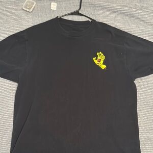Santa Cruz Black T Shirt with yellow emblem size L